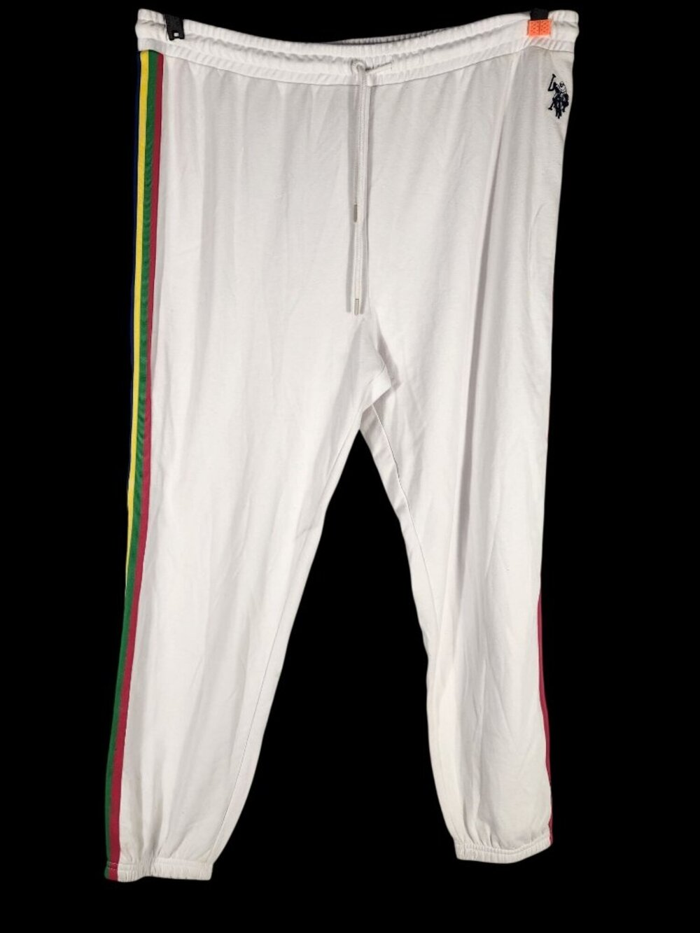 U.S. Polo Assn. Womens Plus Jogger Sweatpants Rainbow Stripe Y2K Athleisure XXXL